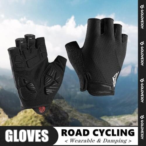Half-finger Cycling Gloves Outdoor Sports Fishing Shock Absorption Non-slip Color Matching Short Finger Fitness Gloves Mittens