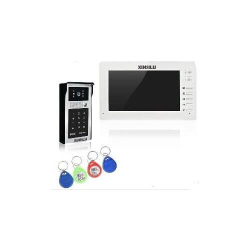 XINSILU top quality 7"color screen Video Door Phone unlock w/t password and swipe ID card for villa video doorbell