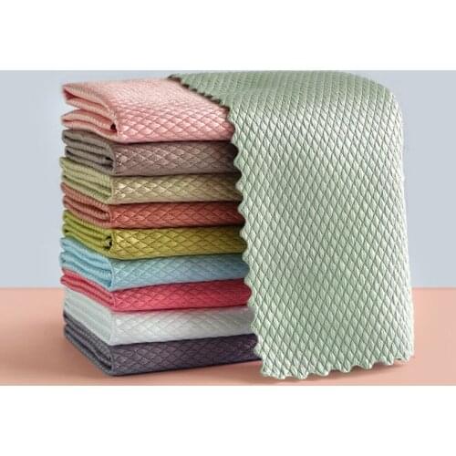 1/5/8Pcs Kitchen Anti-Grease Wiping Rags Efficient Fish Scale Wipe Cloth Cleaning Cloth Home Washing Dish Kitchen Cleaning Towel