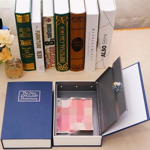 1Pcs Creative Metal Password Book dictionary Money Coin storage box Safety Deposit Cash Box Secret Piggy Bank Safe Deposit Box