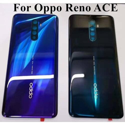 2PS 100% Original For OPPO Reno ACE renoace Back Housing Back Cover door Glass Battery Case with LOGO Replacement MIXUEWEIQI