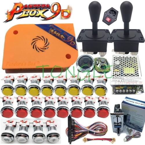 2500 in 1 pandora box 9d arcade diy happ joystick,power,acceptor,speaker and net,5v LED buton ,jamma cable,pandora box kit