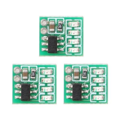 3PCs Mini Lipo Low Voltage Indicator 1S 3.7-4.2v Monitor LED Alarm DIY Lithium Board For RC Drone