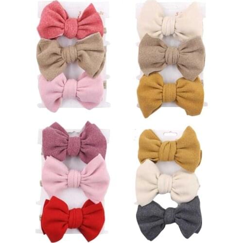 3 Pcs Nylon Baby Headband Candy Color Bowknot Elastic Hair Band Children Girls Hairband Head Band Newborn Hair Accessories