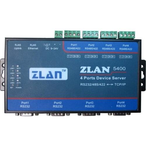 4 serial port server 4 ports 4 ports RS232/485/422 to Ethernet RJ45 ZLAN5400