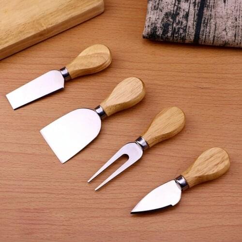 4pcs/set wood Handle sets Bard Set Oak bamboo Cheese Cutter Knife slicer Kit Kitchen cheedse cutter Useful Cooking Tools