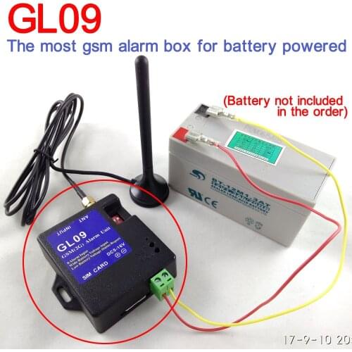 Battery operated 8 input GL09 GSM wireless Alarm Systems SMS Alarms Security System SMS or Emergency Call alarm report