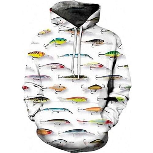 Baseball Sweatshirt 3D Digital Print Fish Hoodie Baseball Jersey Three-dimensional Sticker Sweater Print Hoodie