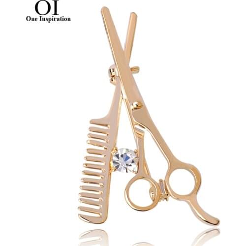 OI Movie Jewelry Wedding Comb Scissors Brooch Coroa Hijab Pin Up Clip Scarf Cartoon Corsage Barber Dress Accessories Brooches
