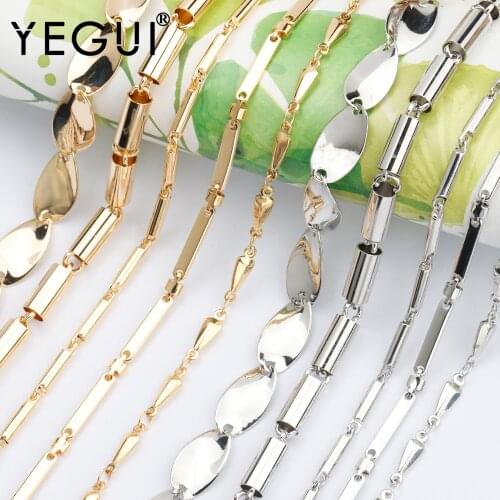 YEGUI C156,diy chain,18k gold plated,0.3microns,copper metal,rhodium plated,charms,diy bracelet necklace,jewelry making,1m/lot