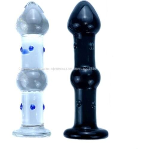CW0203 Butt Play Plug Women Beginner Men Glass 14.5cm with Small Spots