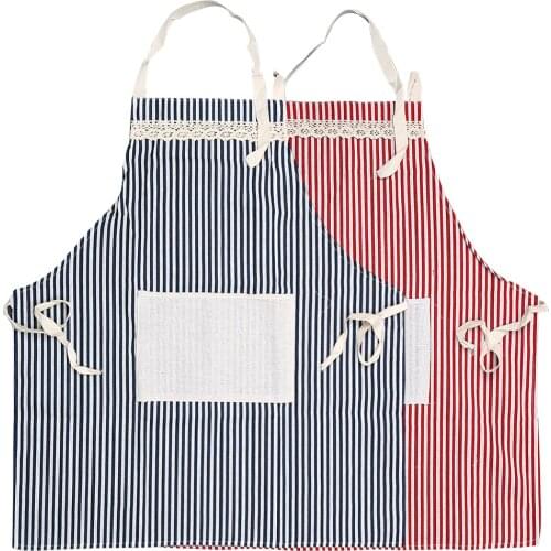 Kitchen Striped Apron Cotton Cloth Pinafore Gadgets Cooking Accessories Household Cleaning Tools Adjustable