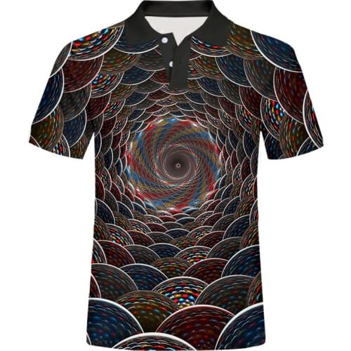 IFPD EU Size 3D Printed Abstract Vertigo Pattern Polo T Shirt Men Casual Cool Hiphop Polo Shirt New Summer Short Sleeves Tops