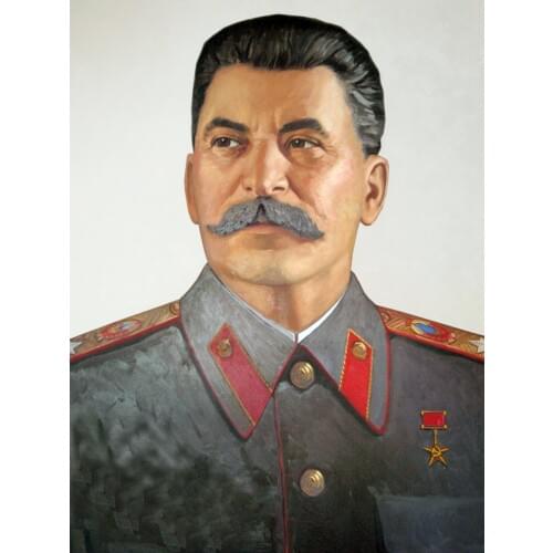 TOP hand painted ART--Russia LEADER JOSEPH STALIN portrait painting- oil painting on canvas # 30 " inches--good art