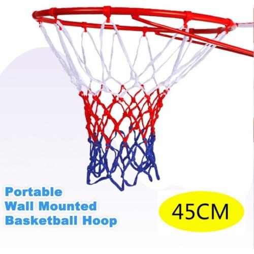 1Set Standard Basketball Hoop Goals Rim and Net 45CM basketball ring installed on the wall indoor and outdoor for son gift