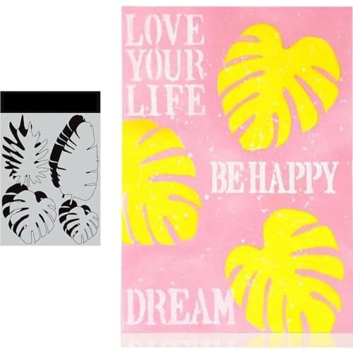 Small Stencil Tropical Leaves 2021 New DIY Metal Cutting Stencil Diary Scrapbooking Easter Craft Engraving Making Stencil