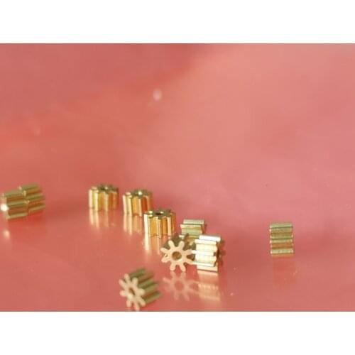 10X Mini copper gear 0.4M 8T 0.98MM 1MM 1.48MM 1.5MM Bore diameter brass gear diy small Toys Model RC aircraft