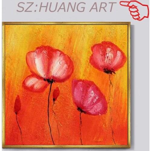 New Arrival Home Wall Flower Canvas Art Handmade Abstract Flower Oil Painting Canvas Wall Art Modern Home Decoration Piec