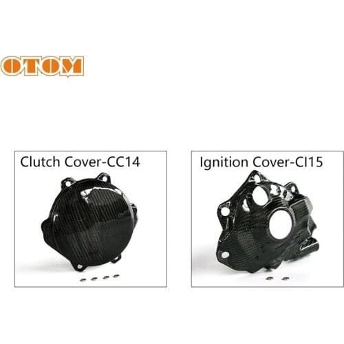 OTOM New Motorcycle Clutch Guard Ignition Cover Protector Carbon Fiber Motocross Engine Stator Magneto Accessories For HONDA CRF