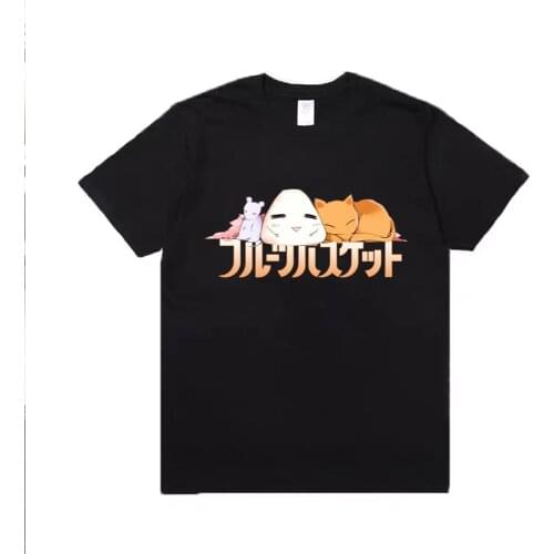 Funny Fruits Basket Harajuku Manga Honda Tohru Souma Kyo Souma Yuki Print T-shirt Anime Short Sleeve Clothes Hip Hop Tops Tees