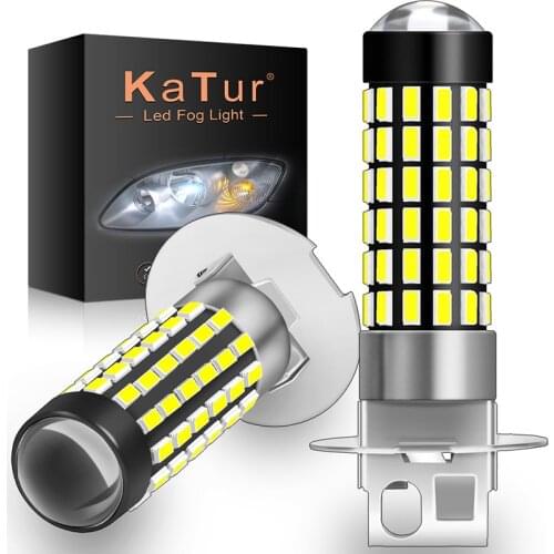 2pcs 1200LM H1 H3 LED Fog Light Bulbs Super bright 78SMD 3014 chips Running Lights Turning Parking Fog Lights 6500K White 12V