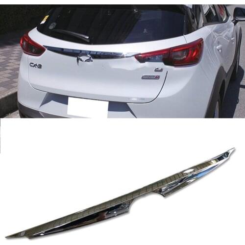 KOUVI ABS chrome plastic rear Tailgate trunk lid cover trim accessories for 2015 2016 2017 2018 Mazda CX-3 CX 3 CX3