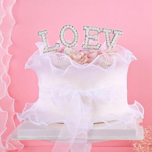 LOVE Pearl Cake Topper 520 Cupcake Topper Decor For Valentines Day Anniversary Party cake Decoration Supplies