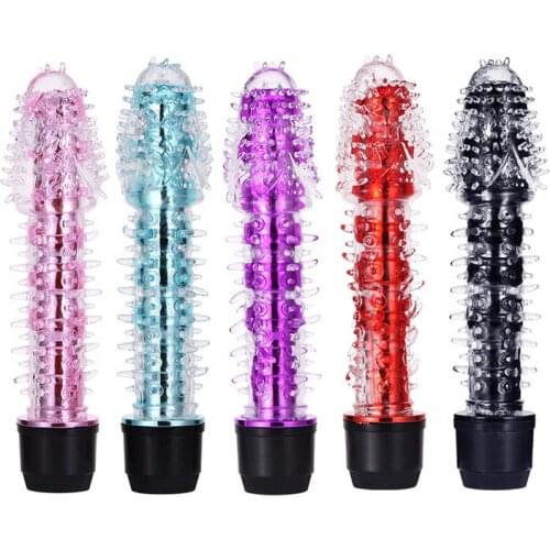 Female Vibration Stick Anal Clitoris Stimulator Crystal Barbed Light Stick Vagina Masturbator Massage Sex Adult Toys for Woman