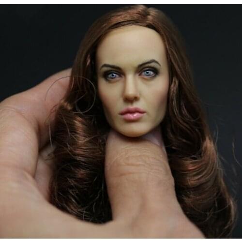 1/6 Scale Girl Head Carved Angelina Jolie Head Carving Fit 12'' TBLeague PH Figure Female Body