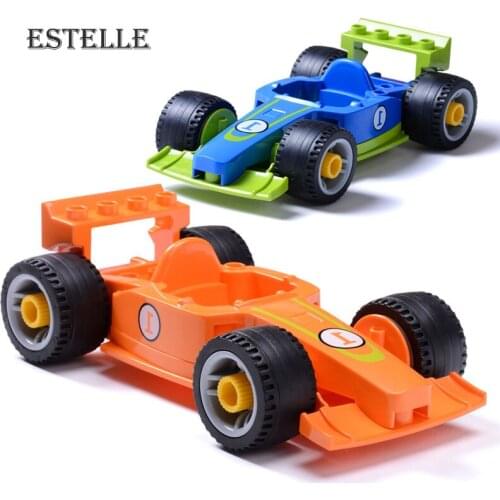 Big size F1 Racing Car 11Pcs Building Blocks collocation Vehicle Accessory kid DIY Toys Compatible Large Figure Bricks Gift