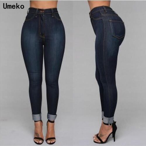 2020 Chic Fashion Autumn Trendy Causal Skinny Classic Womens Pencil Pants High Waist Leggings Sexy Bottom Slim Jeans Trousers