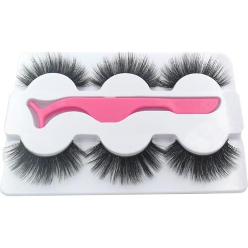 Baiside 3 pairs Handmade False Eyelashes 3D Three-dimensional Fiber Eyelashes Fashion Makeup Fake Eyelas