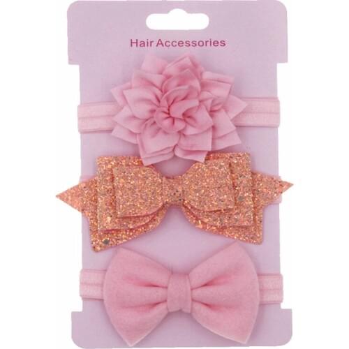 3pcs/lot Kids Baby Girl Flower Headband Photography Props Hollows Hair Band Twinkling Bow Kids Accessories Drop Shipping