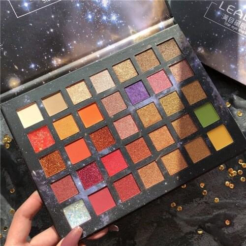 35 Color Nude Shining Eyeshadow Palette Makeup Glitter Pigmented Palette Shimmer Matte Smoky Smooth Eye Shadow Pallete Cosmetic