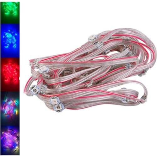 50pcs 100pcs WS2812B Per-wired LED Pixel Module String Light WS2812 LED Chips on Heatsink Full Color 5050 SMD RGB 5V Panel Strip