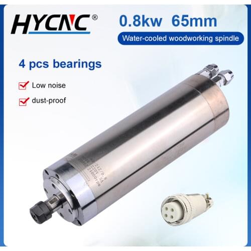 800w water-cooled spindle motor ER11 220v woodworking spindle 0.8kw 400Hz CNC milling machine water-cooled 65mm 4 bearings