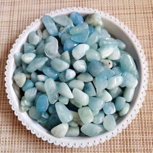 Aquamarine Tumbled Stones Natural Quartz Gemstones Healing Crystals Reiki Gems Fish Tank Home Decorations