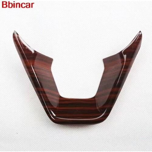 Bbincar ABS Carbon Fiber Wood Color Car Front Driver Steering Wheel Trim Cover Interior Decoration For Ford Mondeo 2013 to 2017