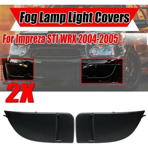 Car Black Front Bumper Fog Light Bezel Cover Caps for Subaru Impreza WRX STi 04-05