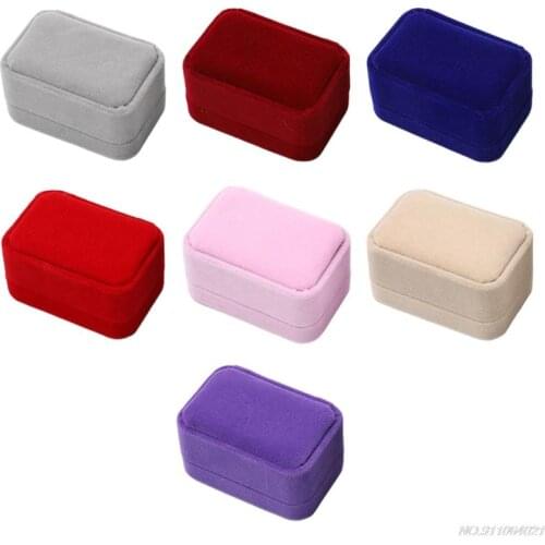Velvet Ring Jewelry Storage Gift Square Box Ring Earrings Jewelry Counter Display Props Ring Jewelry Display Showcase wholesales