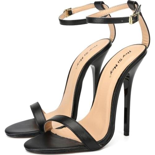 Sexy Ankle Straps Womens Sandals High Heels Large Size 11 Black White Gladiator Sandals Womens Summer Stripper Shoes
