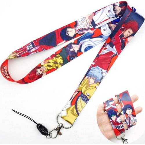 Anime Prince of Tennis Key Lanyard ID Badge Holder Phone Neck Strap with Cartoon Fashion Key Chain Keychain Charms Accessories