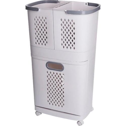 Household Classification Dirty Clothes Basket Large Size Toilet Clothes Storage Basket Removable Shelf Layered Classification