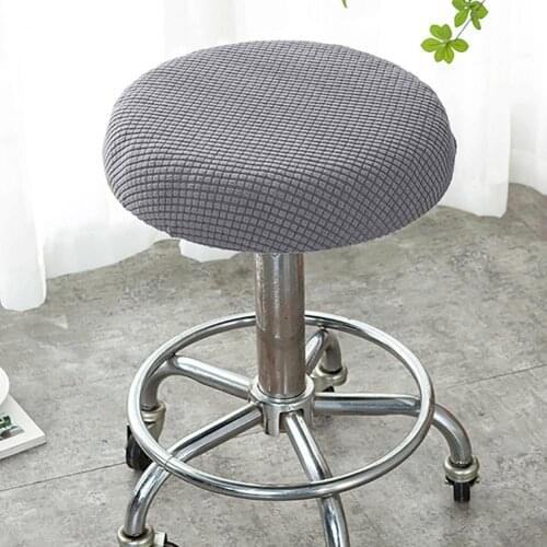 Seat Chair Slipcover Thickened Round Bar Stool Covers Elastic Stretchable Polyester Round Washable Stool Cushion for Home