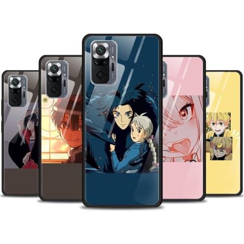 Anime Icons Hot Roles Tempered Glass Cover For Xiaomi Redmi Note 10 10S 9 9T 9S 8T 8 9A 9C 8A 7 Pro Max Phone Case