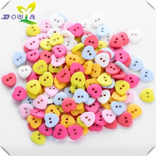 Childrens wear button 48pcs/ bag resin button 2 hole button heart shaped button