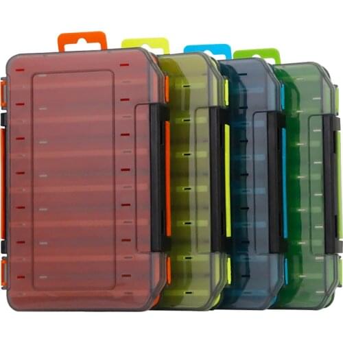 Double Sided Fishing Accessories Boxes14 Compartments Fishing Lure Tackle Box Lure Hook Plastic Storage Fishing Tackle Box