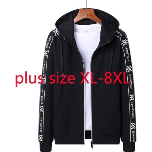 New Arrival Fashion Super Large Cotton Men Fashion Casual Hooded Knitted Cardigan Coat Plus Size XL 2XL 3XL 4XL 5XL 6XL 7XL 8XL
