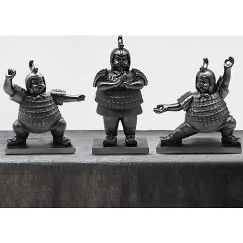 Chinese Retro Terracotta Resin Crafts Ornaments Home Living Room Decoration Office Desktop Decoration Gifts Home Accessories