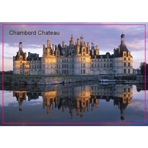 Metal Wrapped Magnets SOUVEMAG European Castle Landscape Chambord Chateau Of French by leonardo Da Vinci Fridge Magnet 5410